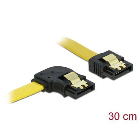 Delock SATA 3 Gb/s Kabel gerade auf links gewinkelt 30 cm gelb