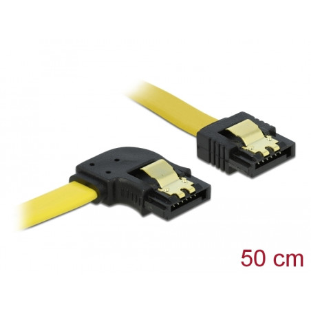 Delock SATA 3 Gb/s Kabel gerade auf links gewinkelt 50 cm gelb