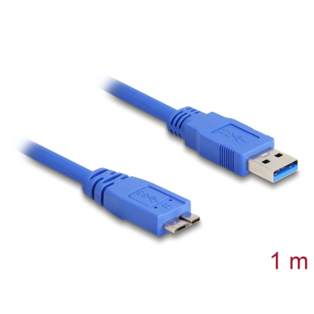 Delock USB 5 Gbps Kabel Typ-A Stecker zu Typ Micro-B Stecker 1 m blau