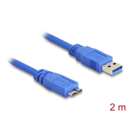 Delock USB 5 Gbps Kabel Typ-A Stecker zu Typ Micro-B Stecker 2 m blau