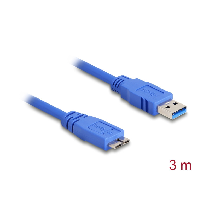 Delock USB 5 Gbps Kabel Typ-A Stecker zu Typ Micro-B Stecker 3 m blau