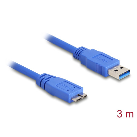 Delock USB 5 Gbps Kabel Typ-A Stecker zu Typ Micro-B Stecker 3 m blau