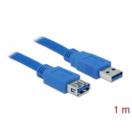 Delock USB 5 Gbps Verlängerungskabel Typ-A Stecker zu Buchse 1 m blau
