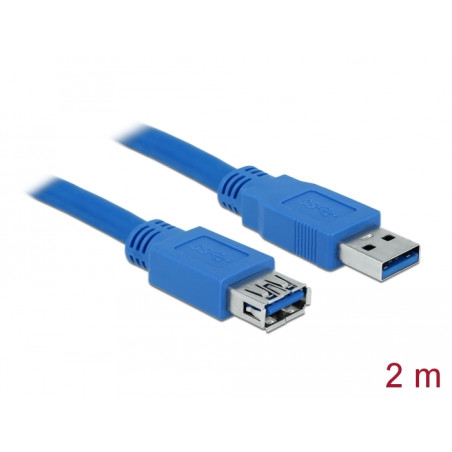 Delock USB 5 Gbps Verlängerungskabel Typ-A Stecker zu Buchse 2 m blau