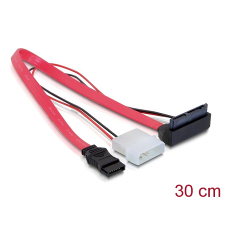 Delock Kabel Micro SATA Stecker - 2 Pin Power 5 V / 3,3 V + SATA 7 Pin 30 cm oben gewinkelt