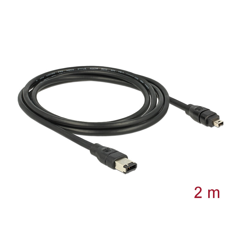 Delock Kabel FireWire 6 Pin Stecker - 4 Pin Stecker 2 m