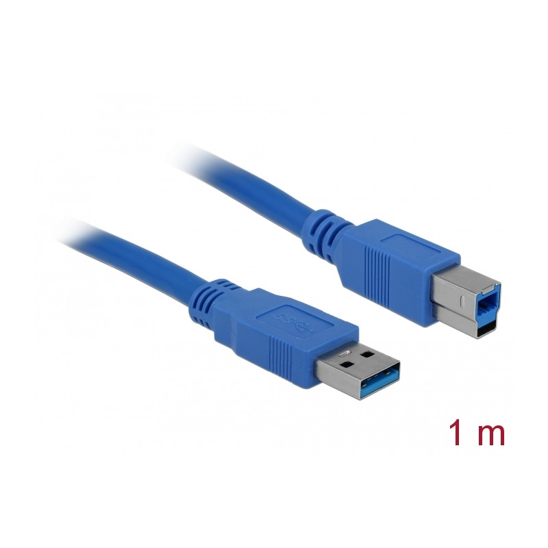 Delock USB 5 Gbps Kabel Typ-A Stecker zu Typ-B Stecker 1 m blau