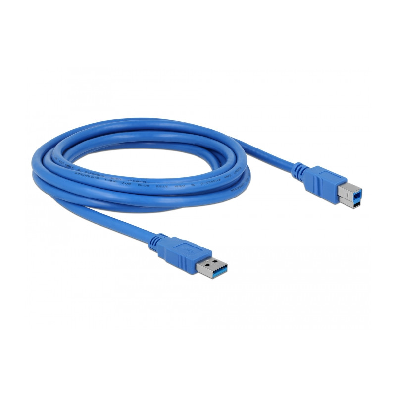 Delock USB 5 Gbps Kabel Typ-A Stecker zu Typ-B Stecker 3 m blau