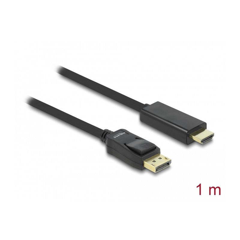 Delock Kabel DisplayPort 1.1 Stecker - High Speed HDMI-A Stecker Passiv 1 m schwarz