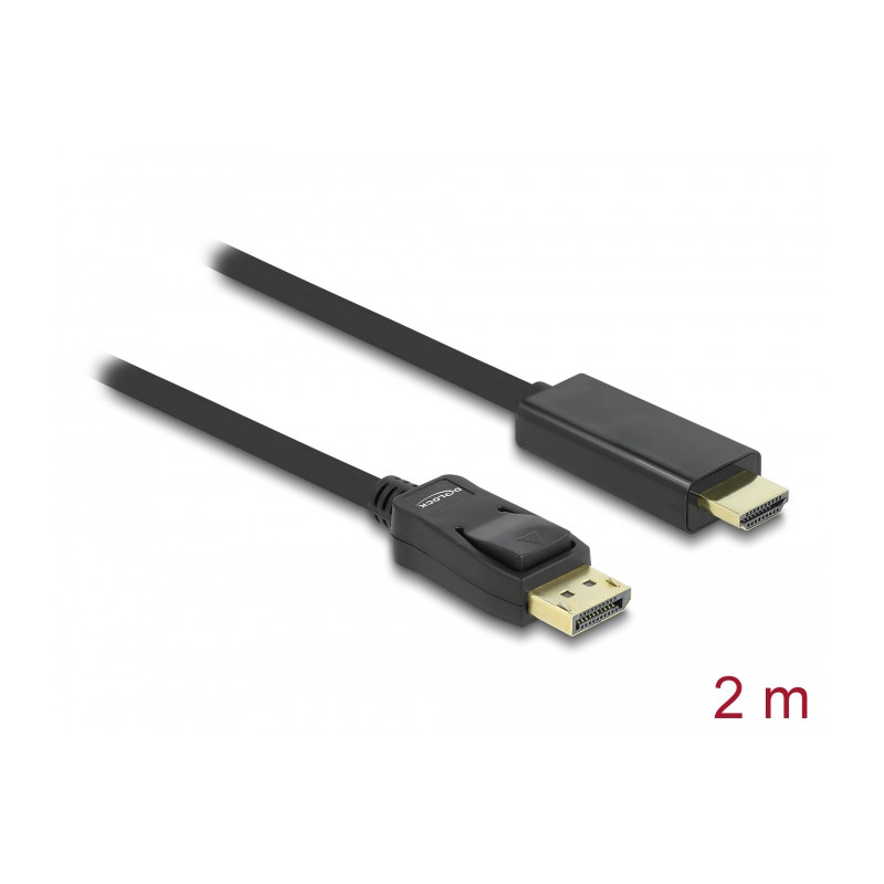 Delock Kabel DisplayPort 1.1 Stecker - High Speed HDMI-A Stecker Passiv 2 m schwarz