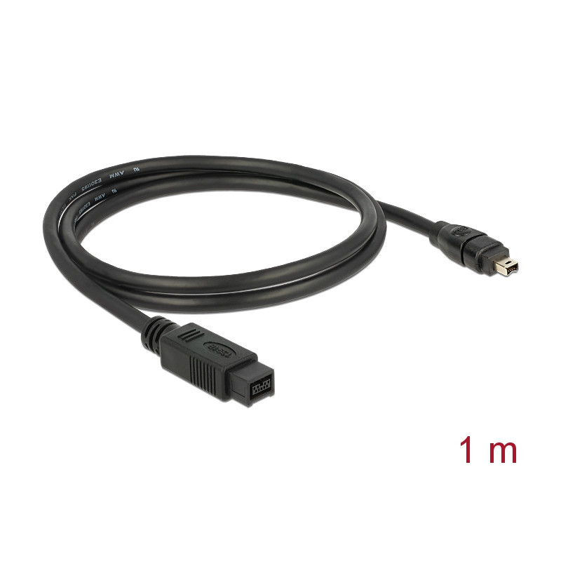 Delock Kabel FireWire 9 Pin Stecker - 4 Pin Stecker 1 m