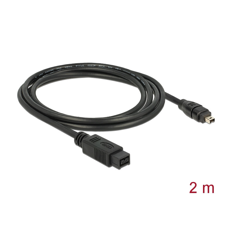 Delock Kabel FireWire 9 Pin Stecker - 4 Pin Stecker 2 m