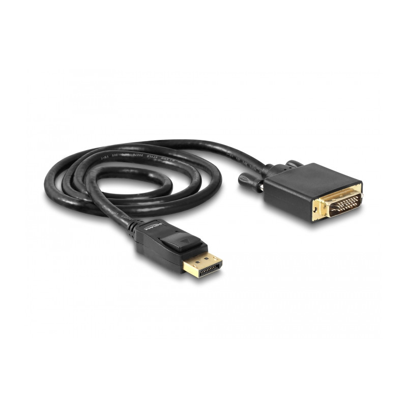 Delock Kabel DisplayPort 1.1 Stecker - DVI 24+1 Stecker Passiv 1 m schwarz