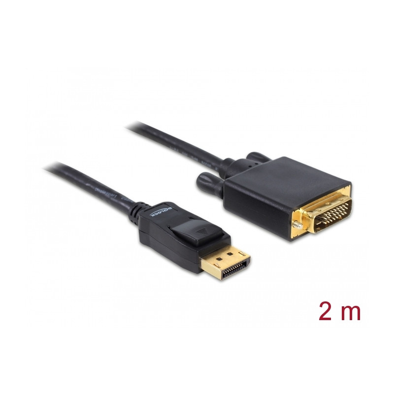 Delock Kabel DisplayPort 1.1 Stecker - DVI 24+1 Stecker Passiv 2 m schwarz