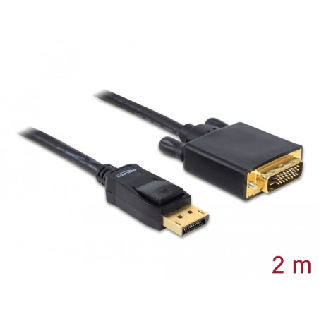 Delock Kabel DisplayPort 1.1 Stecker - DVI 24+1 Stecker Passiv 2 m schwarz