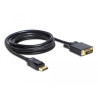 Delock Kabel DisplayPort 1.1 Stecker - DVI 24+1 Stecker Passiv 2 m schwarz