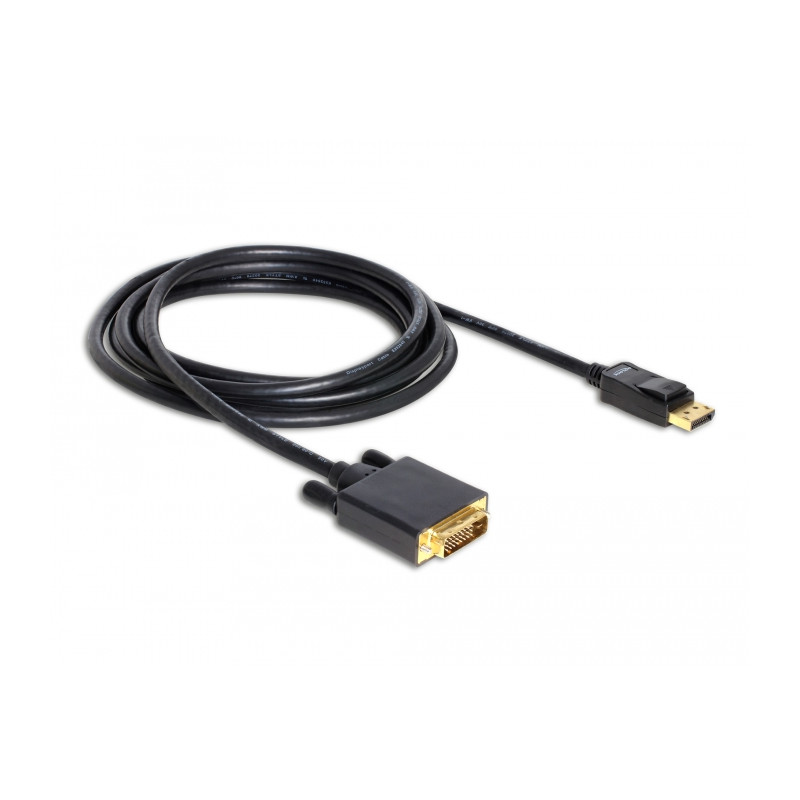 Delock Kabel DisplayPort 1.1 Stecker - DVI 24+1 Stecker Passiv 3 m schwarz