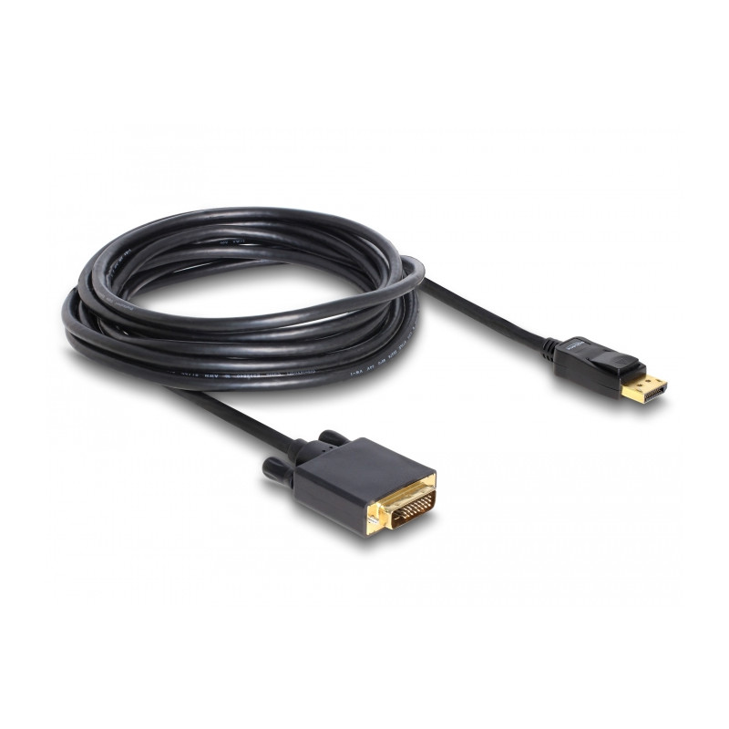 Delock Kabel DisplayPort 1.1 Stecker - DVI 24+1 Stecker Passiv 5 m schwarz
