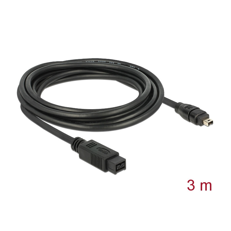 Delock Kabel FireWire 9 Pin Stecker - 4 Pin Stecker 3 m