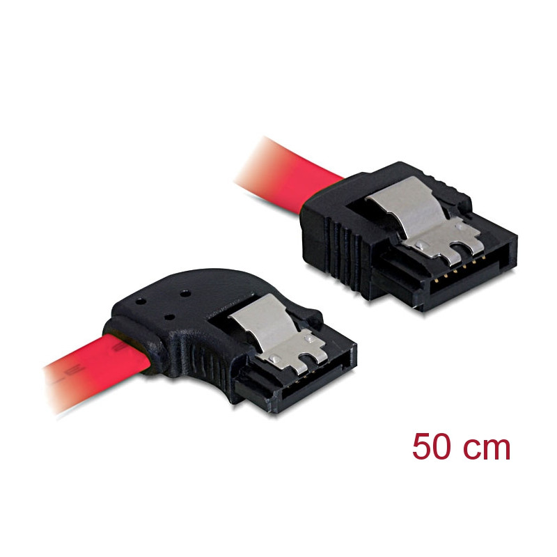 Delock SATA 3 Gb/s Kabel gerade auf links gewinkelt 50 cm rot