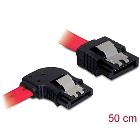 Delock SATA 3 Gb/s Kabel gerade auf links gewinkelt 50 cm rot