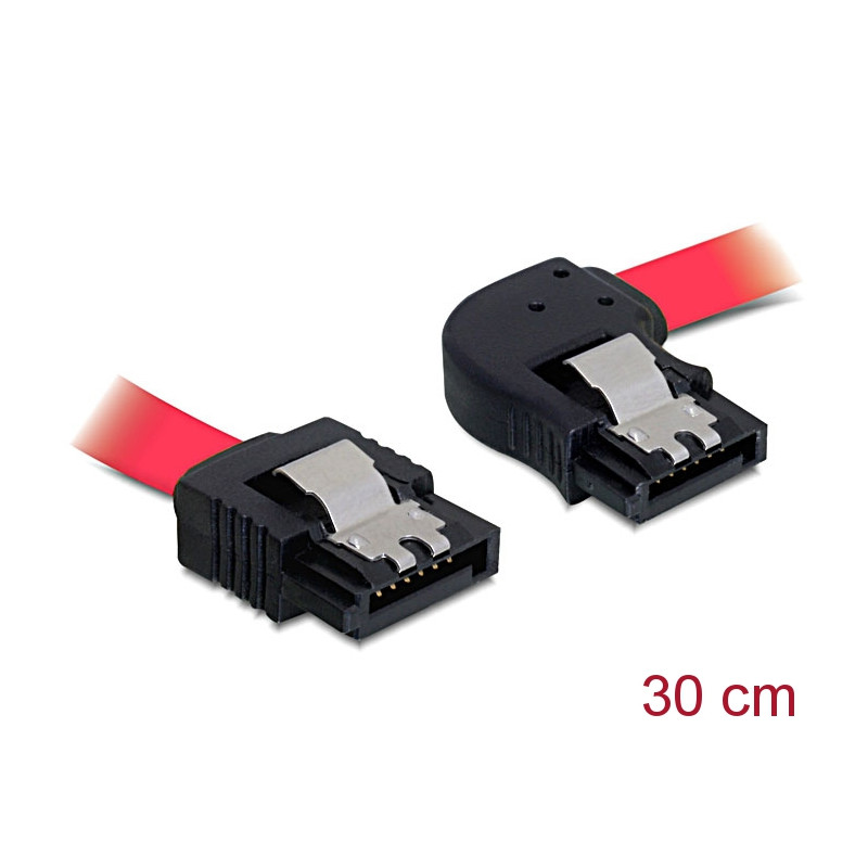 Delock SATA 3 Gb/s Kabel gerade auf rechts gewinkelt 30 cm rot