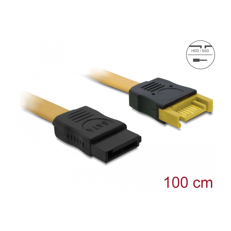 Delock Verlängerungskabel SATA 3 Gb/s Stecker - SATA Buchse 100 cm gelb