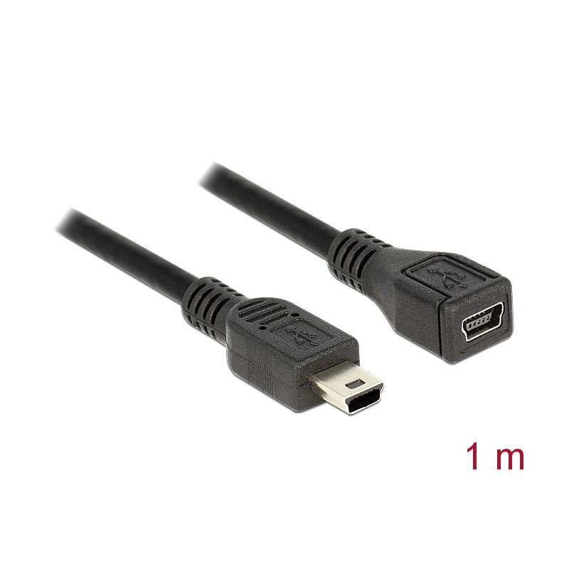 Delock USB 2.0 Verlängerungskabel USB Typ Mini-B Stecker zu Buchse 1 m