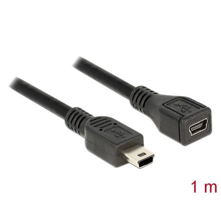 Delock USB 2.0 Verlängerungskabel USB Typ Mini-B Stecker zu Buchse 1 m
