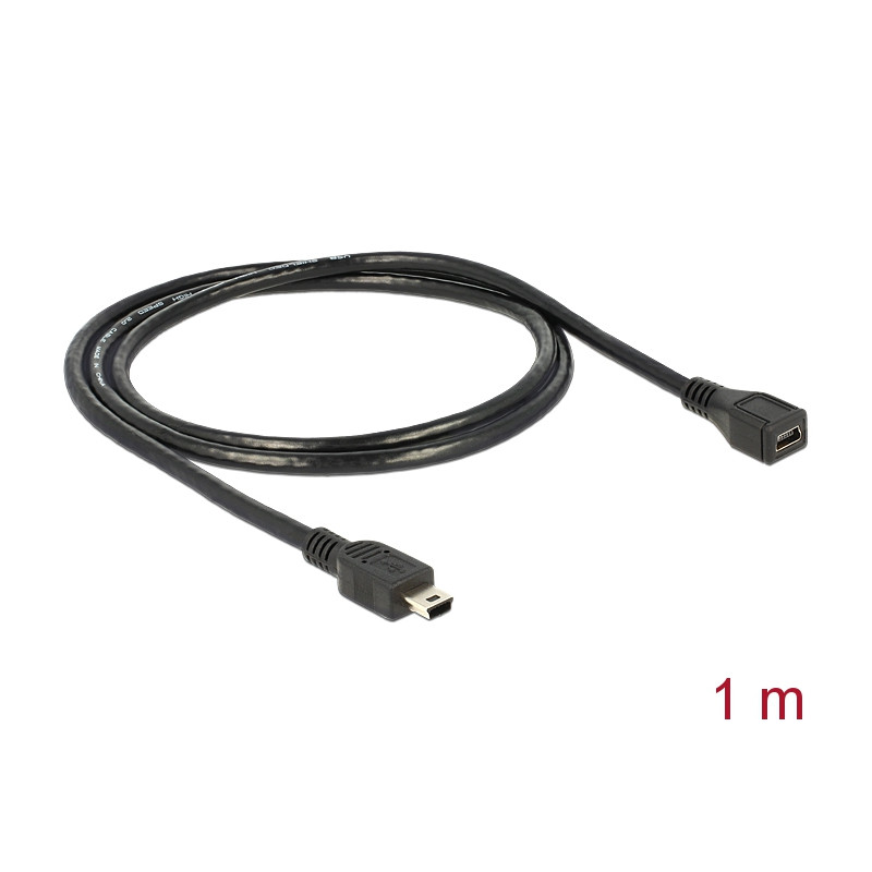 Delock USB 2.0 Verlängerungskabel USB Typ Mini-B Stecker zu Buchse 1 m