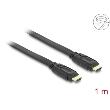 Delock Kabel High Speed HDMI mit Ethernet – HDMI A Stecker - HDMI A Stecker flach 1 m