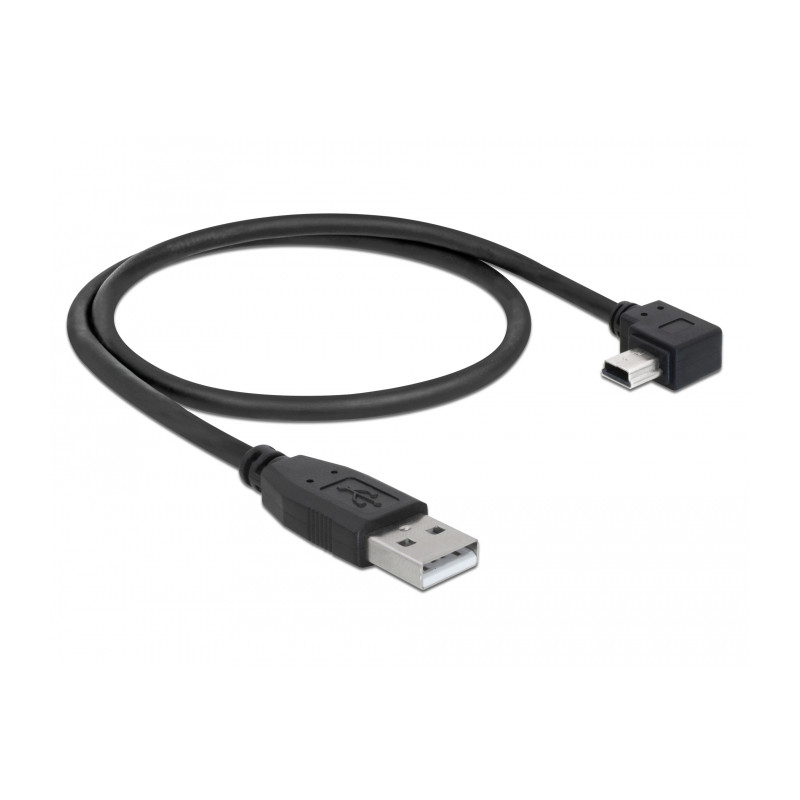 Delock USB 2.0 Kabel Typ-A Stecker zu Typ Mini-B Stecker links gewinkelt 0,5 m