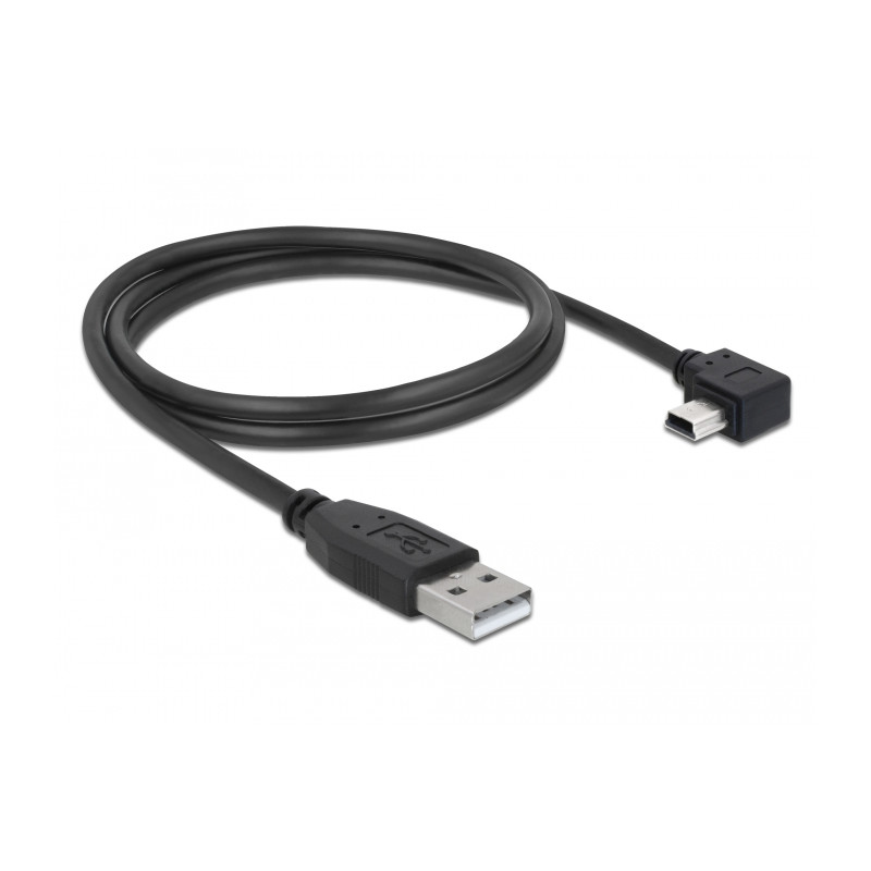 Delock USB 2.0 Kabel Typ-A Stecker zu Typ Mini-B Stecker links gewinkelt 1 m