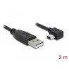 Delock USB 2.0 Kabel Typ-A Stecker zu Typ Mini-B Stecker links gewinkelt 2 m