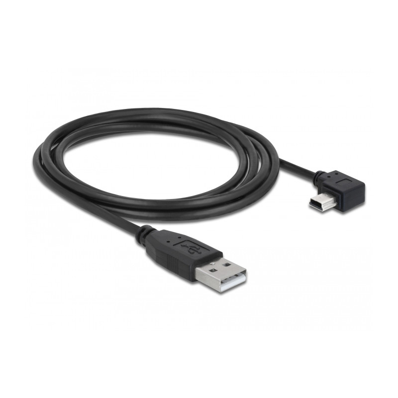 Delock USB 2.0 Kabel Typ-A Stecker zu Typ Mini-B Stecker links gewinkelt 2 m