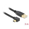 Delock USB 2.0 Kabel Typ-A Stecker zu Typ Mini-B Stecker links gewinkelt 3 m
