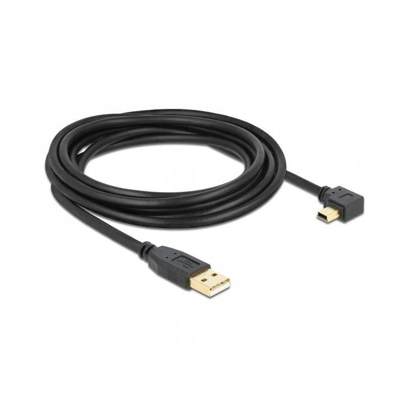 Delock USB 2.0 Kabel Typ-A Stecker zu Typ Mini-B Stecker links gewinkelt 3 m