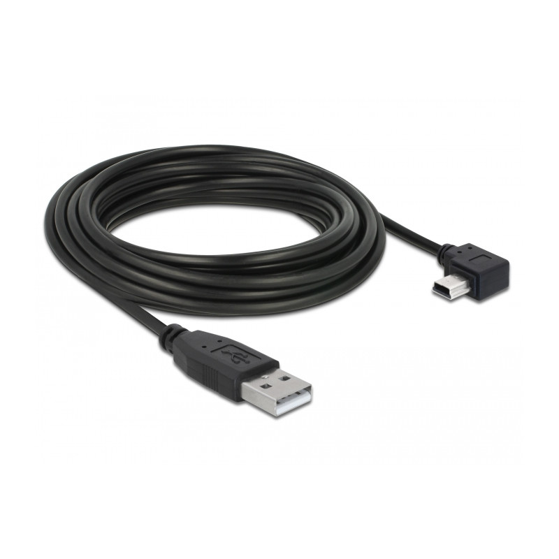 Delock USB 2.0 Kabel Typ-A Stecker zu Typ Mini-B Stecker links gewinkelt 5 m
