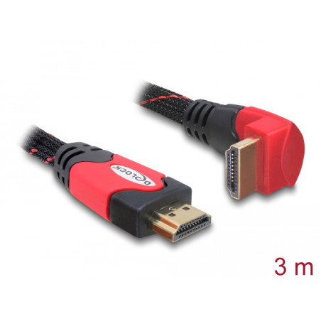 Delock Kabel High Speed HDMI mit Ethernet – HDMI A Stecker - HDMI A Stecker gewinkelt 4K 3 m