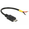 Delock Kabel USB 2.0 Micro-B Stecker - 2 x offene Kabelenden Strom 10 cm Raspberry Pi