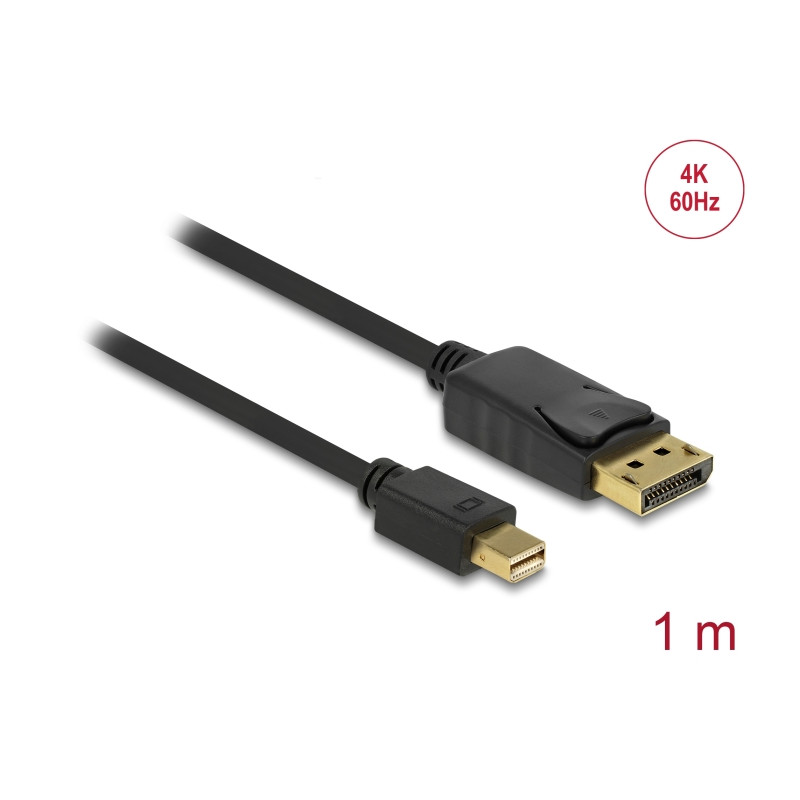 Delock Kabel Mini DisplayPort 1.2 Stecker - DisplayPort Stecker 4K 60 Hz 1,0 m