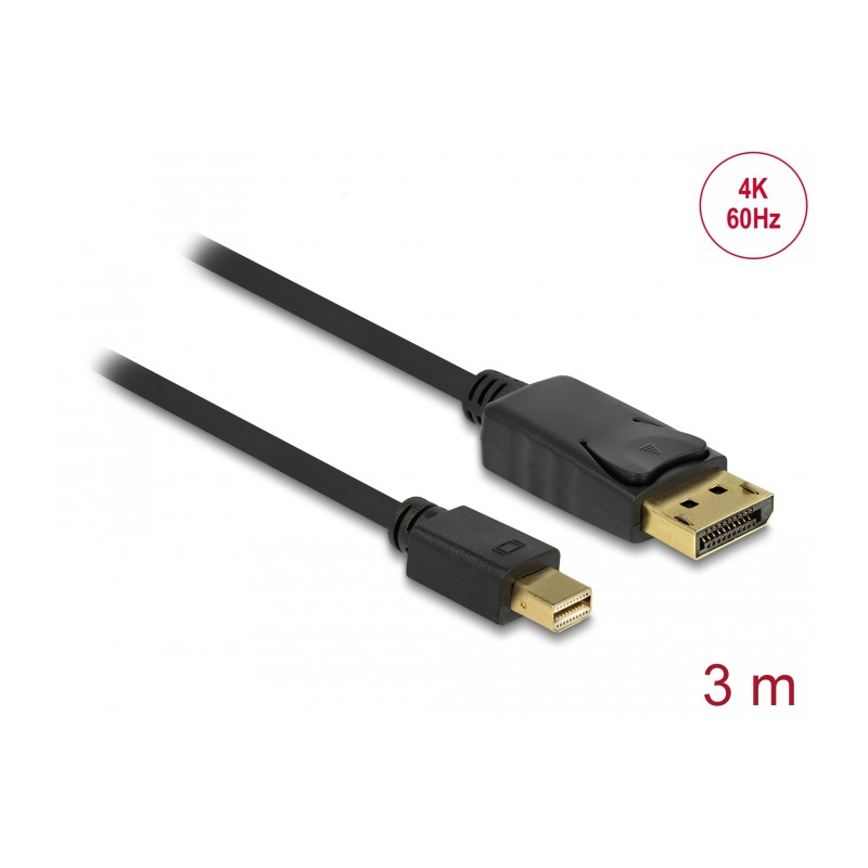 Delock Kabel Mini DisplayPort 1.2 Stecker - DisplayPort Stecker 4K 60 Hz 3,0 m