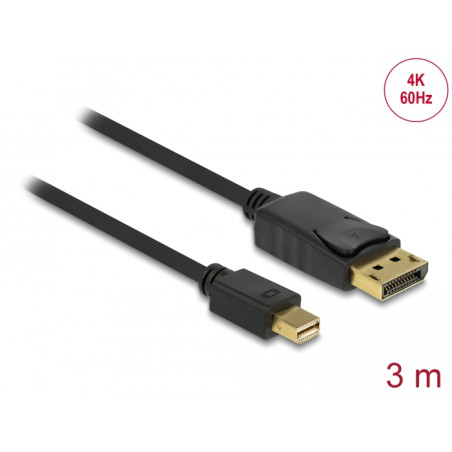 Delock Kabel Mini DisplayPort 1.2 Stecker - DisplayPort Stecker 4K 60 Hz 3,0 m