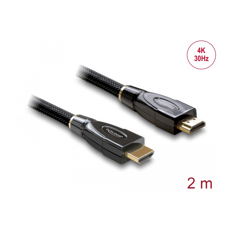 Delock High Speed HDMI mit Ethernet Kabel 4K 30 Hz 2 m