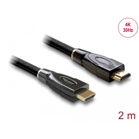 Delock High Speed HDMI mit Ethernet Kabel 4K 30 Hz 2 m