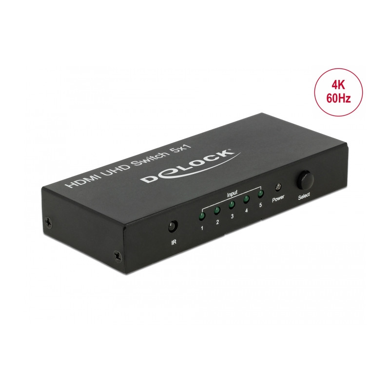 Delock HDMI UHD Switch 5 x HDMI in - 1 x HDMI out 4K