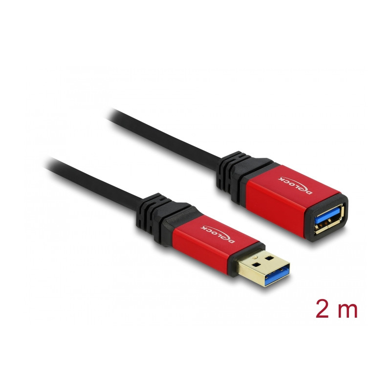 Delock USB 5 Gbps Verlängerungskabel Typ-A Stecker zu USB 5 Gbps Typ-A Buchse 2 m Premium