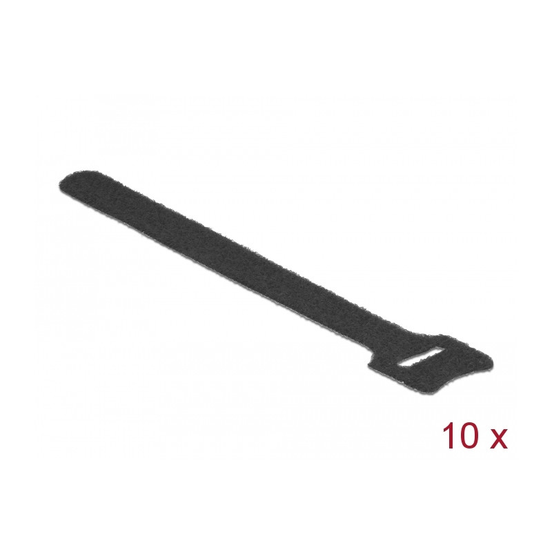 Delock Klett-Kabelbinder L 150 mm x B 12 mm 10 Stück schwarz