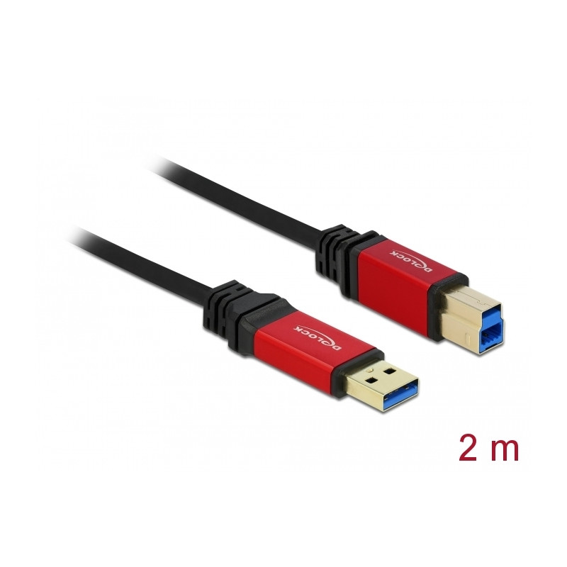 Delock USB 5 Gbps Kabel Typ-A Stecker zu USB 5 Gbps Typ-B Stecker 2 m Premium