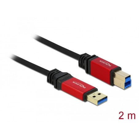 Delock USB 5 Gbps Kabel Typ-A Stecker zu USB 5 Gbps Typ-B Stecker 2 m Premium